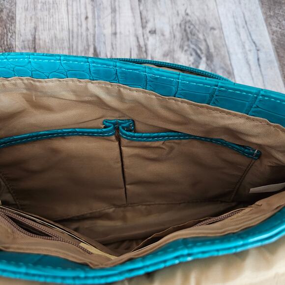 NEW MultiSac Croc Purse Strap Teal Turquoise Crossbody Embossed Blue Handbag NWT - Picture 10 of 16